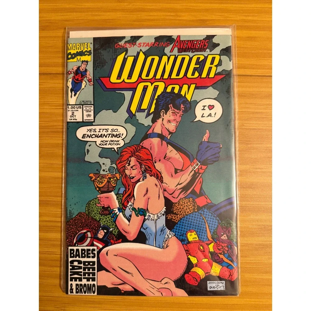Wonder Man Comic Book 2 Guest Starring Avengers‎ West Coast Marvel Comics 1991